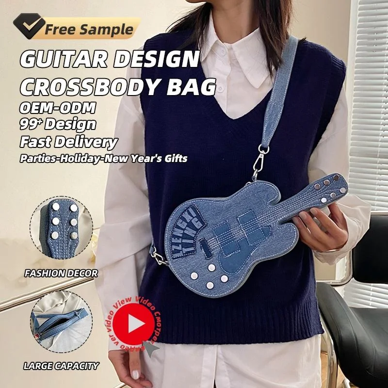 Denim Crossbody Bag with Adjustable Strap product reference image