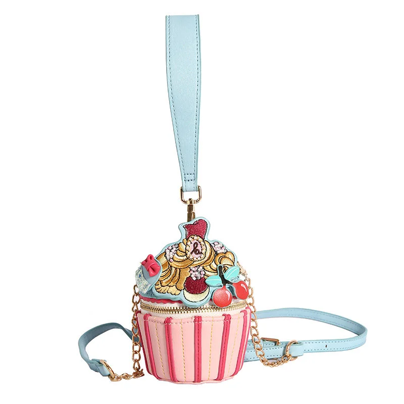 Two-Style Ice-Cream Shape PU Crossbody Bag Pink Style 2 SKU overview reference