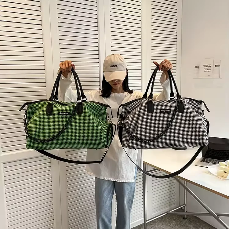 Woven Pattern Weekender Duffel with Shoe Compartment product reference image