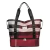 Classic Plaid Gym and Travel Duffel with Shoe Compartment Red color SKU reference