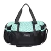 Color Block Sports Duffel with Side Drawstring Pockets Blue color SKU reference