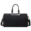 Printed Nylon Travel Duffel with Shoulder Strap Black color SKU reference