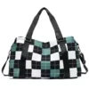 Classic Plaid Gym and Travel Duffel in Seven Color References Green color SKU reference