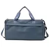 Compact Nylon Gym Duffel with Dry Pocket and Shoe Compartment Blue color SKU reference