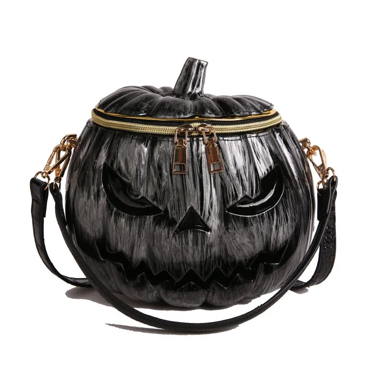 Pumpkin-Shape PVC Crossbody Bag Silver Gray color SKU reference
