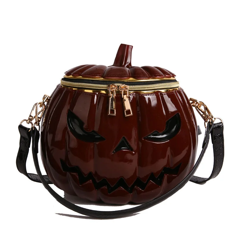 Pumpkin-Shape PVC Crossbody Bag Red color SKU reference