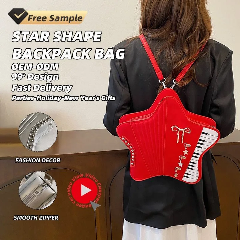 Star-Shape PU Handbag with Adjustable Strap product reference image