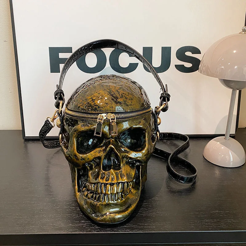 Skull-Shape PU Crossbody Bag Green color SKU reference