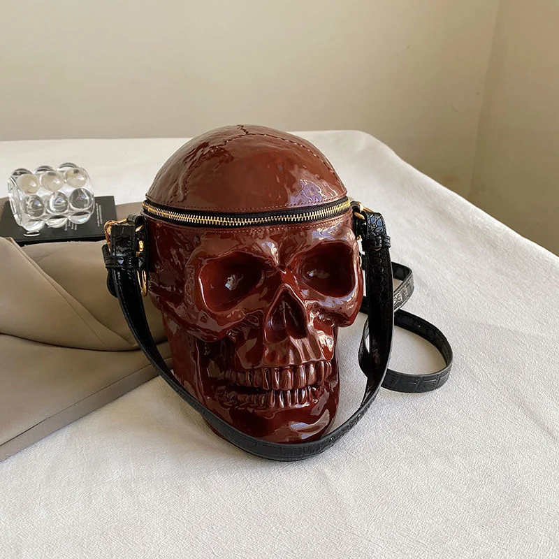 Skull-Shape PU Crossbody Bag Red color SKU reference