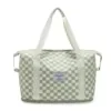 Expandable Checkerboard Jacquard Gym Duffel Light green color SKU reference