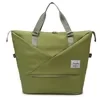 Expandable Nylon Gym Duffel with Computer Pocket Olive color SKU reference