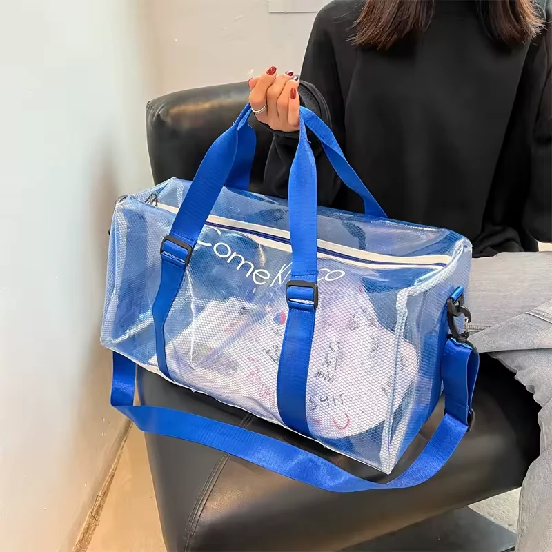Clear PVC Travel Duffel with Transparent Panels product reference image