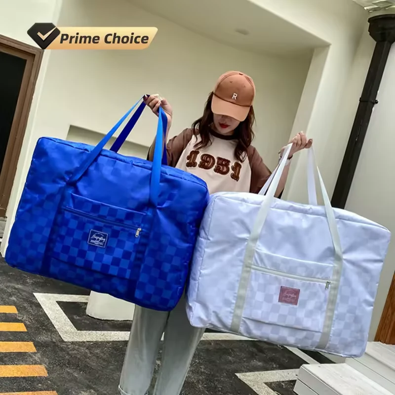 Checkerboard Jacquard Oversize Travel Duffel in Two Sizes product reference image