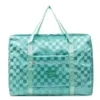 Checkerboard Jacquard Oversize Travel Duffel in Two Sizes Light green color SKU reference