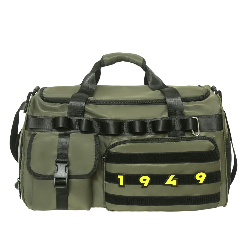 Nylon Gym Duffel with Shoe & Anti-Theft Pockets Green color SKU reference