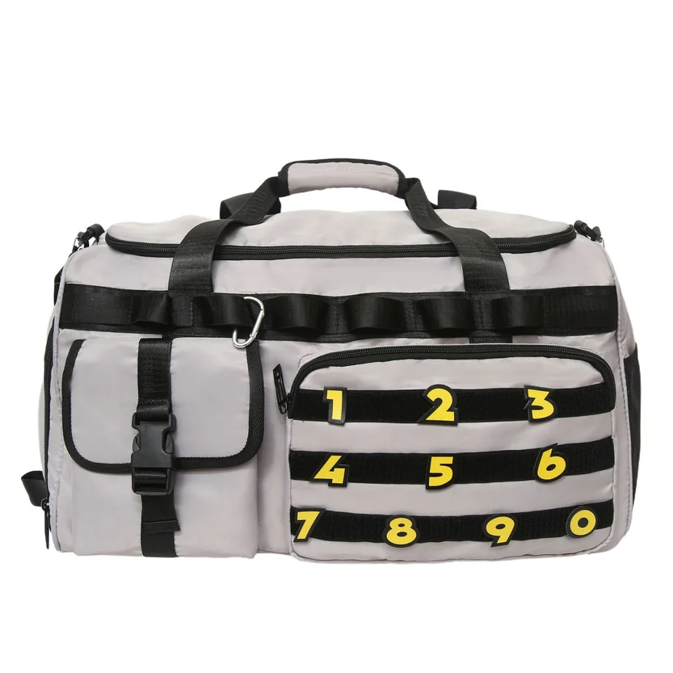 Nylon Gym Duffel with Shoe & Anti-Theft Pockets Gray color SKU reference