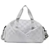 Checkerboard Nylon Duffel with Shoe Compartment Gray color SKU reference