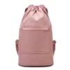 Expandable Nylon Drawstring Travel Backpack Pink color SKU reference