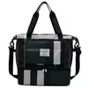 Plaid Nylon Gym & Travel Duffel with Shoe Compartment Green color SKU reference