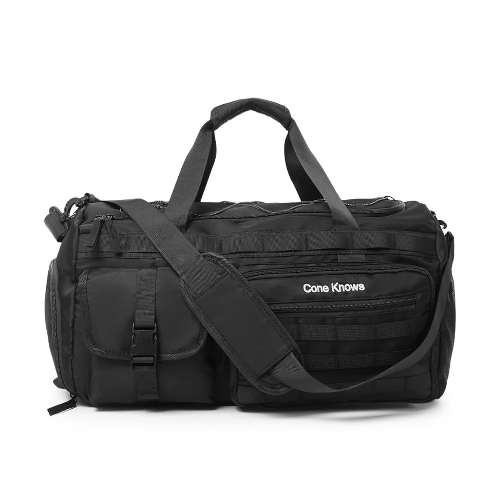 Nylon Gym Duffel with Shoe & Wet/Dry Compartments Black color SKU reference