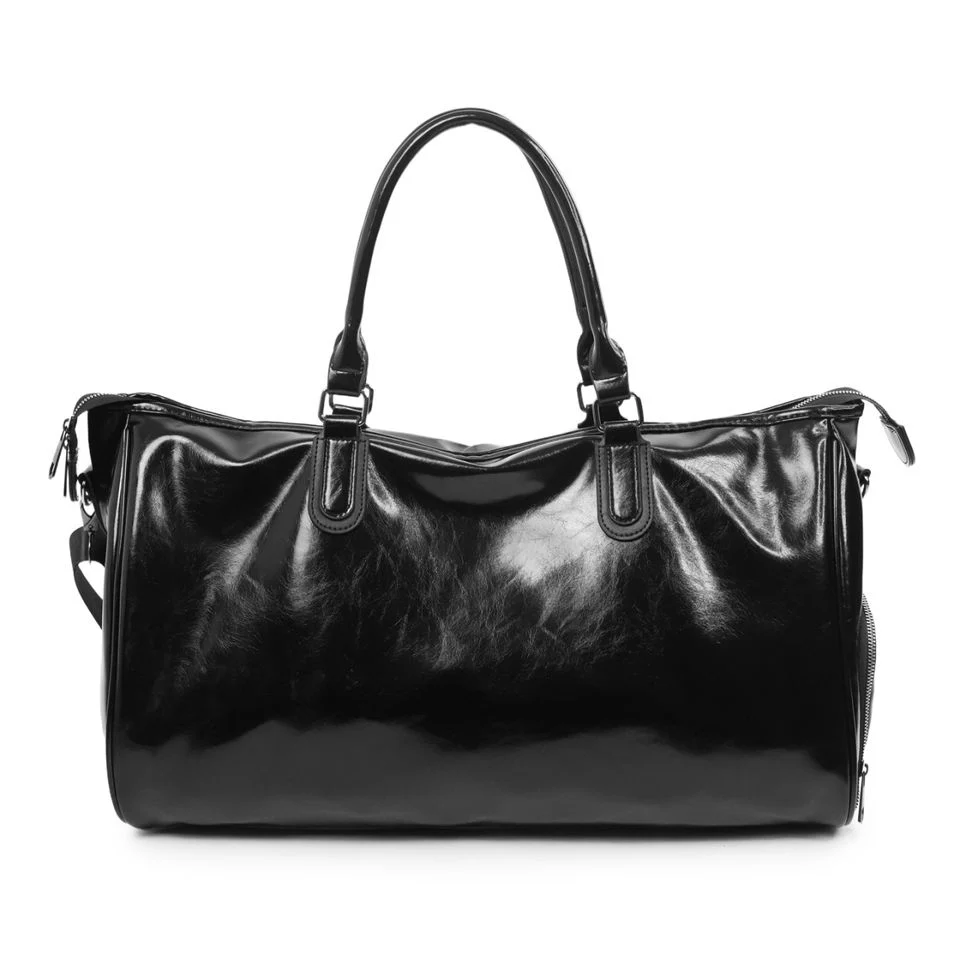 Waterproof PU Travel Duffel with Shoe Compartment Black · style 2 color SKU reference