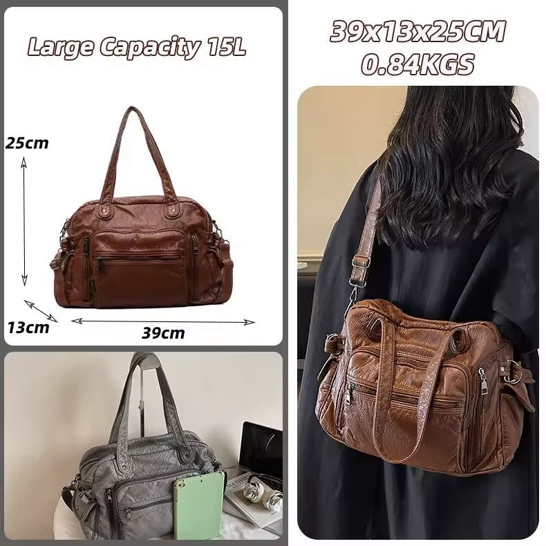 PU Crossbody Shoulder Bag with Security Pocket product reference image