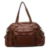 PU Crossbody Shoulder Bag with Security Pocket Brown color SKU reference