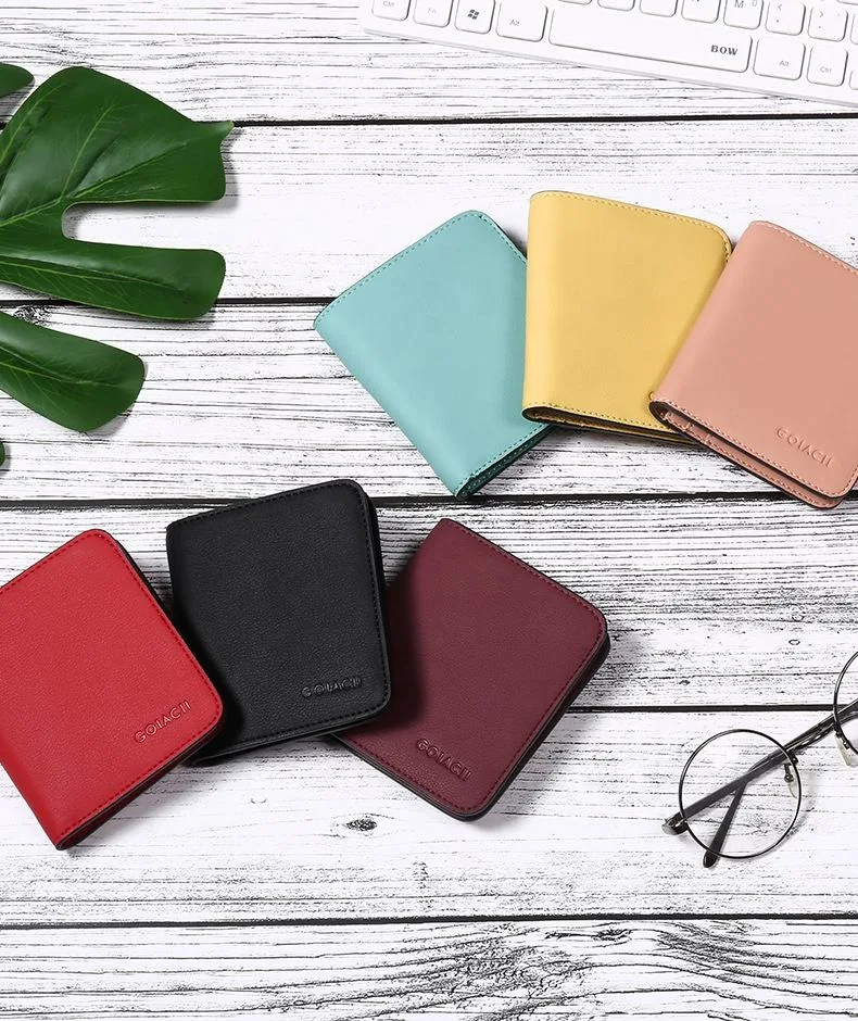 Slim Short PU Wallet with Zip and Snap Closure product reference image