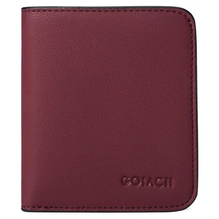 Slim Short PU Wallet with Zip and Snap Closure Burgundy color SKU reference