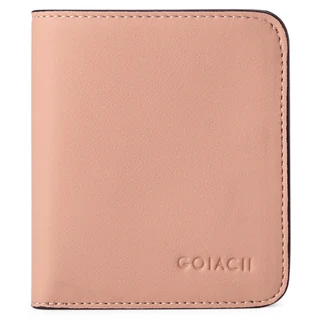 Slim Short PU Wallet with Zip and Snap Closure Pink color SKU reference