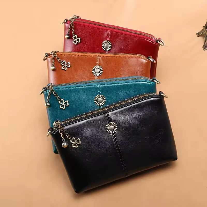 Oil-Wax Leather Phone Crossbody Pouch with Coin Storage product reference image