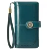 Full-Grain Leather Long Wallet with ID Window Color reference 02 color SKU reference