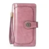 Full-Grain Leather Long Wallet with ID Window Color reference 10 color SKU reference