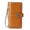 Full-Grain Leather Long Wallet with ID Window Color reference 14 color SKU reference