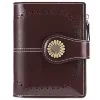 Oil-Wax Carved Leather Short Zip Wallet Color reference 10 color SKU reference