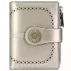 Oil-Wax Carved Leather Short Zip Wallet Color reference 14 color SKU reference