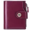 Short Genuine-Leather Bifold Wallet with Multi-Card Storage Color reference 12 color SKU reference