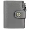 Short Genuine-Leather Bifold Wallet with Multi-Card Storage Color reference 17 color SKU reference