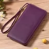 Long Zip Wallet with Wrist Strap in 15 Colors Purple color SKU reference