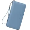 Long Zip Wallet with Wrist Strap in 15 Colors Light Blue color SKU reference