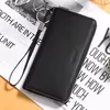 Long Zip Wallet with Wrist Strap in 15 Colors Black color SKU reference