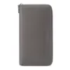 PU Leather Long-Zip Wallet with Wrist Strap Grey color SKU reference