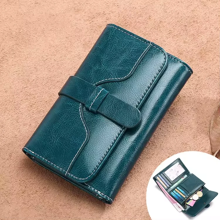 Cow-Split Leather Mini Zip Card Wallet product reference image