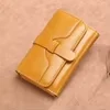 Cow-Split Leather Mini Zip Card Wallet Yellow color SKU reference