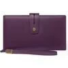 Three-Fold Long Wallet with Multi-Card Storage Wine Red color SKU reference