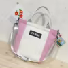 Cotton Zipper Shopping Tote White color SKU reference
