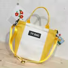 Cotton Zipper Shopping Tote Yellow color SKU reference