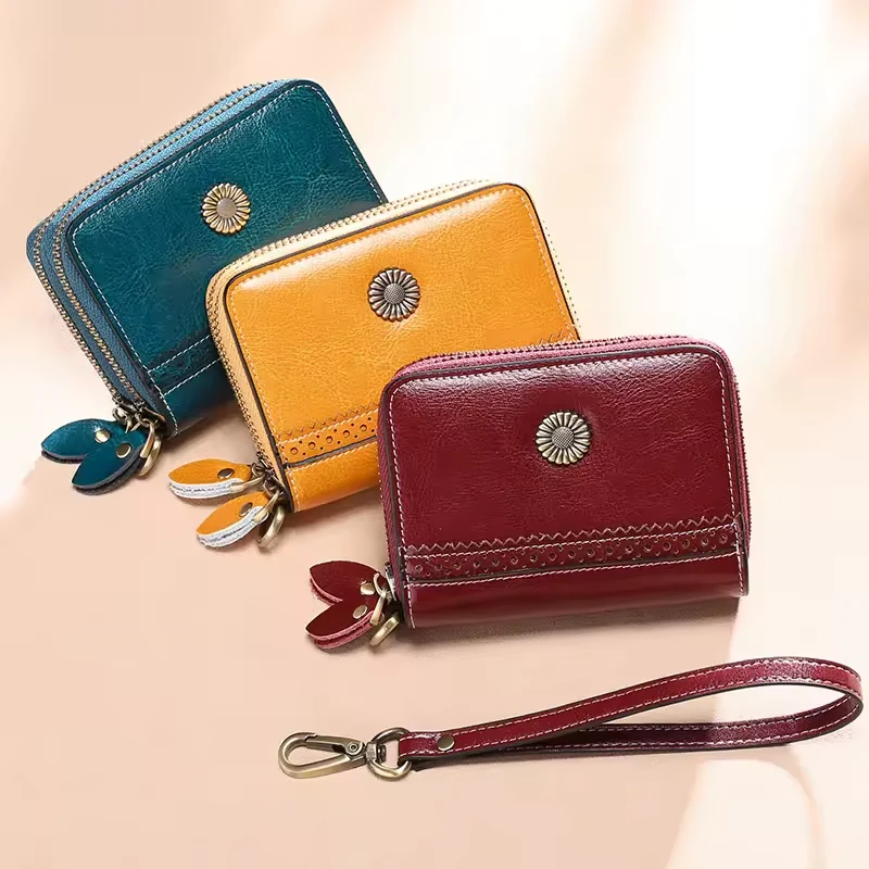 Compact Double-Zip Wallet with Wrist Handle product reference image