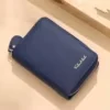 Crocodile-Texture Mini Wallet with Zip Closure Blue color SKU reference