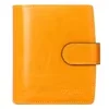 Oil-Wax Leather Short Wallet with Zip and Button Detail Blue color SKU reference